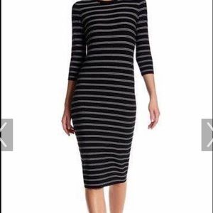 Theory Delissa b striped sweater dress sz M